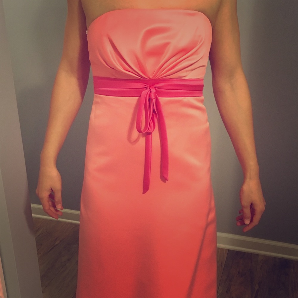 Strapless ginger/cherry Dress by Alfred Sung